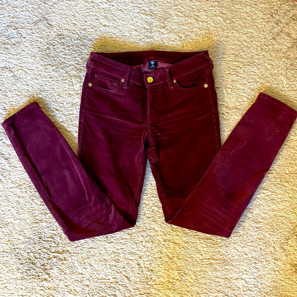 SOLD! True Religion cranberry corduroy pants